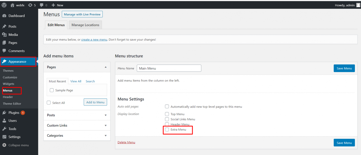 How to Add Custom Nav Menu in WordPress