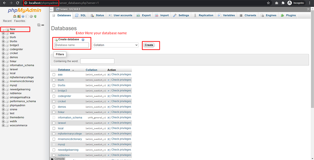 How To Create A MySQL Database With Phpmyadmin Localhost