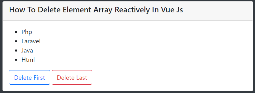 How To Delete Element Array Reactively In Vue Js