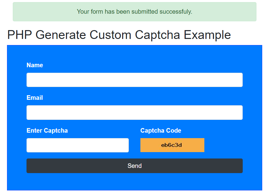 PHP Generate Custom Captcha Example 