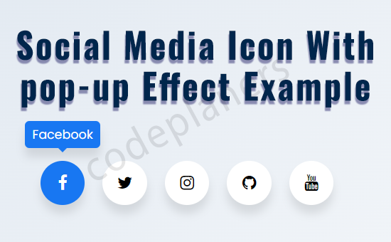 social media icon with pop-up effect example